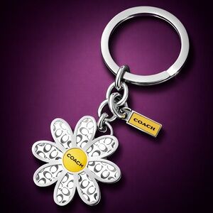COACH Daisy Flower Keychain Bag Charm